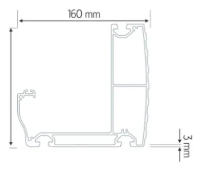 Переріз: зливовий профіль системи ALTO-800